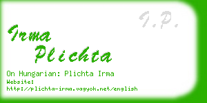 irma plichta business card